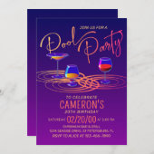 Adult Pool Party uitnodiging (Voorkant / Achterkant)