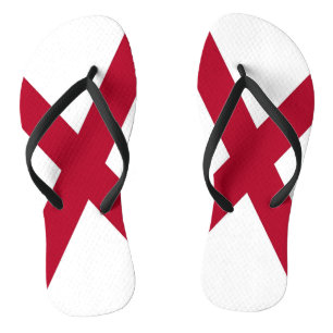 Adult Slim Straps met vlag van Alabama, Verenigde Teenslippers
