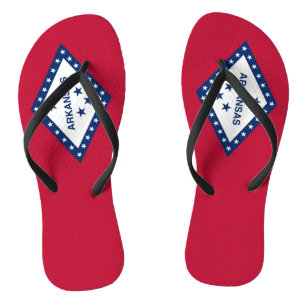 Adult Slim Straps met vlag van Arkansas, Verenigde Teenslippers