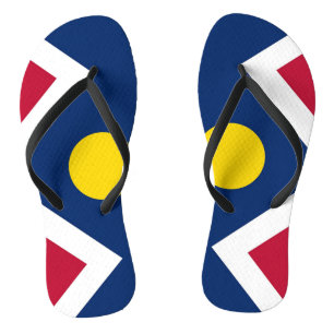 Adult Slim Straps met vlag van Denver City, Vereni Teenslippers