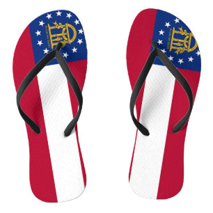 Adult Slim Straps met vlag van Georgië, Verenigde Teenslippers