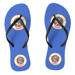 Adult Slim Straps met vlag van Minnesota, Verenigd Teenslippers
