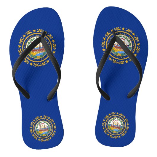 Adult Slim Straps met vlag van New Hampshire, Vere Teenslippers (Voetbed)