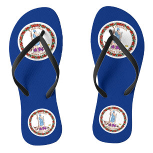 Adult Slim Straps met vlag van Virginia, Verenigde Teenslippers