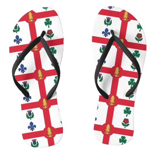 Adult Slim Straps with Flag of Montreal Teenslippers (Voetbed)