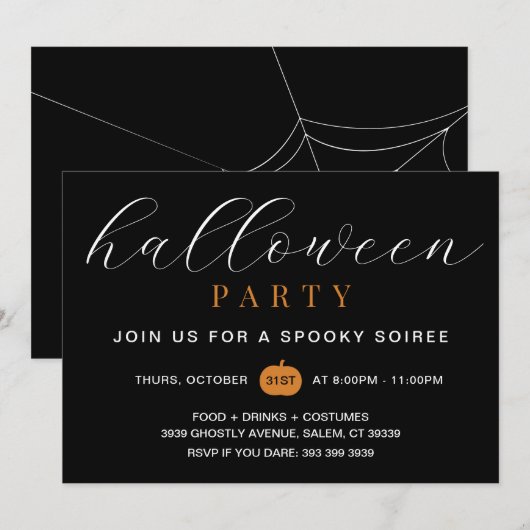 Adult Spooky Halloween Party Uitnodiging (Voorkant / Achterkant)