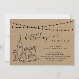 Adulte Anniversaire Vin Pique-Nique Invitation