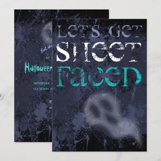 Adulte Boire Ghoost Halloween Invitation de la fêt (Devant / Derrière)