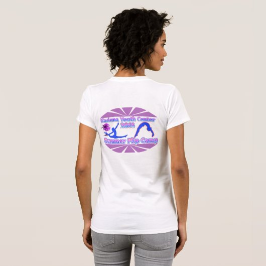 Adulte de blanc de T-shirt de camp de secousse de (Dos entier)
