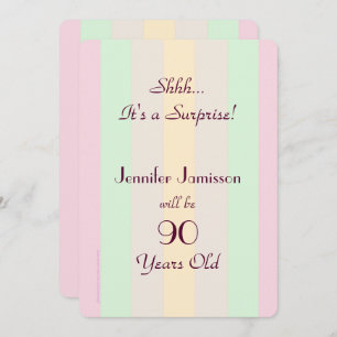Adulte Pastel Striped SURPRISE Invitation
