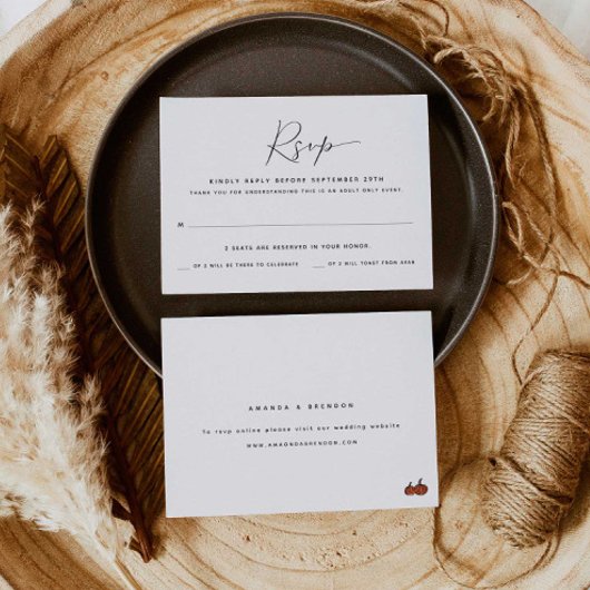 Adulte Seulement Deux Invités | Carte RSVP de mari