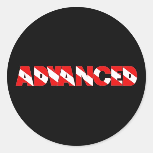 Advanced Diver Text Design Shirt Ronde Sticker (Voorkant)