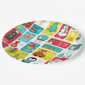 Advent Calendar Cartoon stijl Papieren Bordje (Gekanteld)