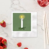 Advent Candle Green Coined Cocktail servetten (Insitu)
