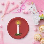 Advent Candle Red Papieren Bordje (Feest)