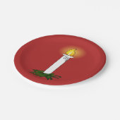 Advent Candle Red Papieren Bordje (Gekanteld)