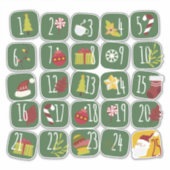 Advent Countdown 25 Christmas Doodle Style Sticker (Voorkant)