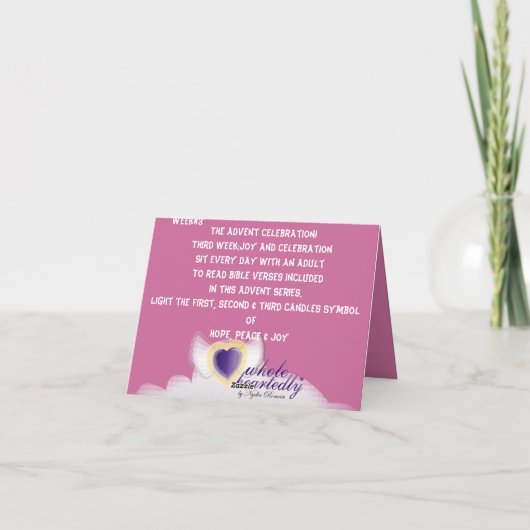 ADVENT derde week Joy-Customize Feestdagen Kaart (Achterkant)