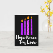 Advent Evergreen Wreath Candles Hope Peace Joy Lov Kaart (Gele Bloem)