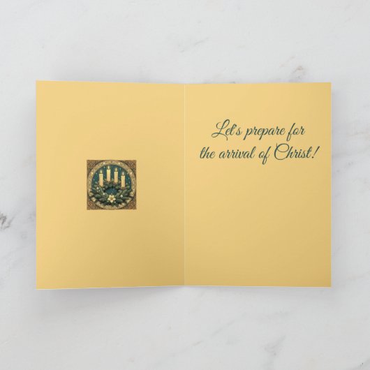 Advent Hope, Peace, Joy, and Love Art Nouveau Kaart (Binnen)