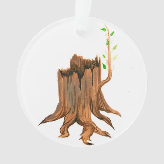 Advent Jesse Tree Stump Ornament (voorkant)