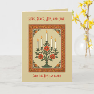 Advent Kandelaber Gestileerde Nordic Kerst Floral Kaart