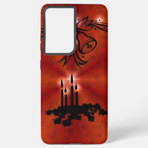 Advent, kerstArtdeco op Rode Regenboog Samsung Galaxy Hoesje