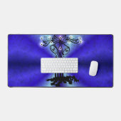 Advent, kerstartik op blauwe groene regenboog bureaumat (Keyboard & Muis)