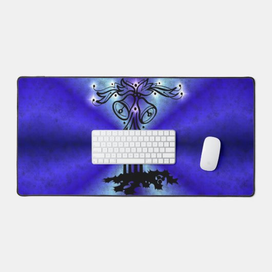 Advent, kerstartik op blauwe groene regenboog bureaumat (Keyboard & Muis)