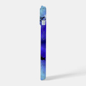 Advent, kerstartik op blauwe groene regenboog iPhone 15 hoesje (Linkerkant)