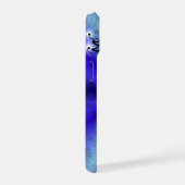 Advent, kerstartik op blauwe groene regenboog iPhone 15 hoesje (Rechterkant)