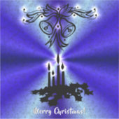 Advent, kerstartik op blauwe groene regenboog sticker (Voorkant)