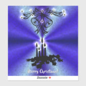 Advent, kerstartik op blauwe groene regenboog sticker (Vel)