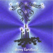 Advent, kerstartik op blauwe groene regenboog sticker (Voorkant)