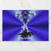 Advent, kerstartik op blauwe groene regenboog voedselcontainer etiket (Enkel label)