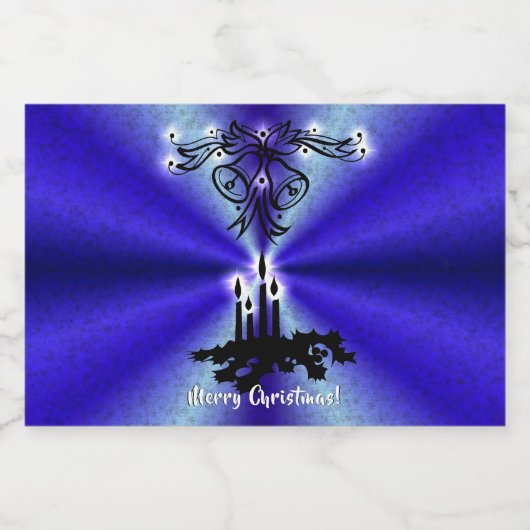 Advent, kerstartik op blauwe groene regenboog voedselcontainer etiket (Enkel label)