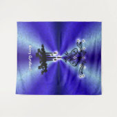 Advent, kerstartik op blauwe groene regenboog wandkleed (Voorkant (horizontaal))