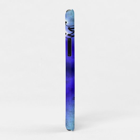 Advent, kerstboomschildering op blauwe groene rege Case-Mate iPhone case (Achterkant/rechts)