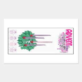 Advent Krans Stickers: Leuk & Gemakkelijk Classroo Rechthoekige Sticker