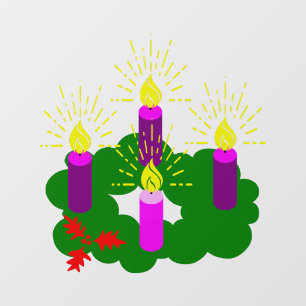 Advent Wreath Raamsticker