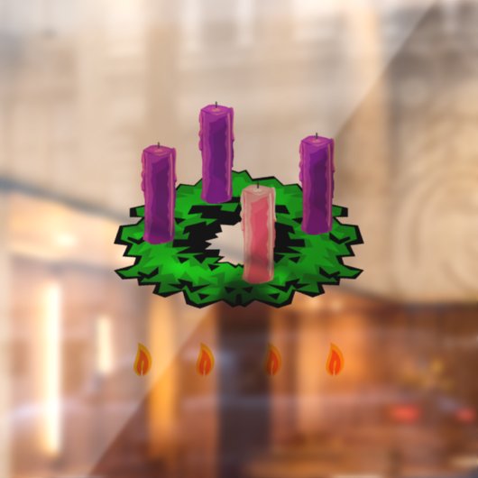 Advent Wreath Raamsticker (Vel 2)