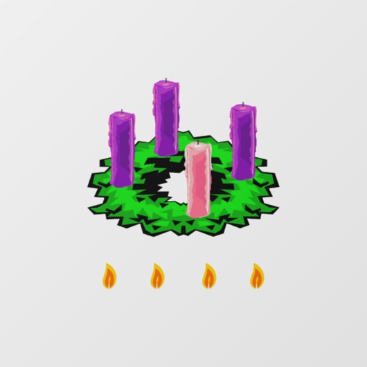 Advent Wreath Raamsticker (Vel)