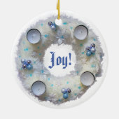 Advent Wreath Silver en Blue Keramisch Ornament (Achterkant)