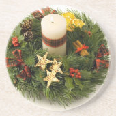 Advent Wreath Zandsteen Onderzetter (Voorkant)