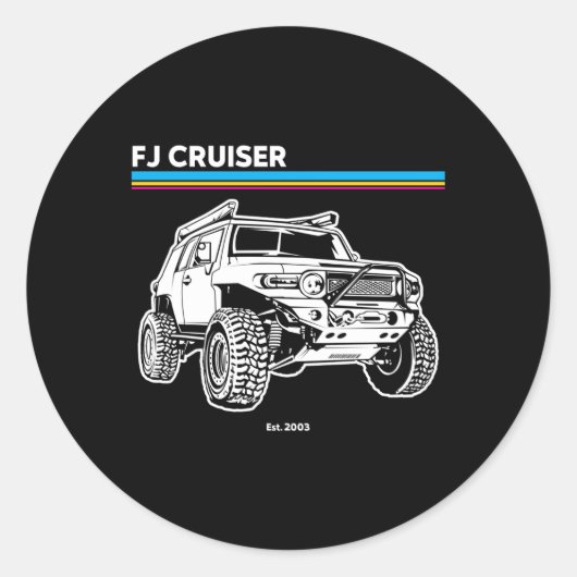 Adventure 101 Fj Cruiser Ronde Sticker (Voorkant)