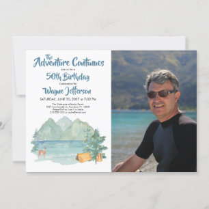 Adventure 50th Birthday Photo Rustic Mountain Kaart