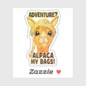 Adventure Alpaca My Bags - Autocollant à contours  (Feuille)