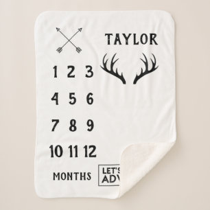 Adventure Alter Milestone Sherpa Blanket Maandel Deken