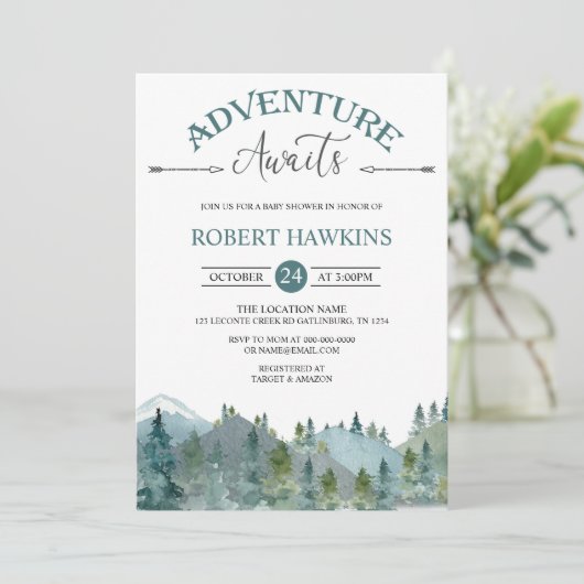 Adventure Attend Baby shower Invitation (Debout devant)