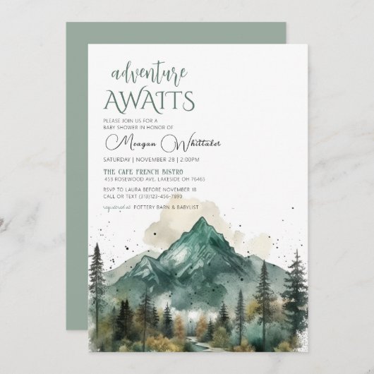 Adventure Attend Baby shower Invitation (Devant / Derrière)